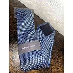 MICHAEL KORS Men's Silk Neck Tie ~ Blue ~ Geometric Pattern ~ MSRP: $69.50